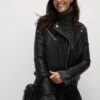 Faux Leather Biker Jacket -Marks and Spencer Shop Faux Leather Biker Jacket