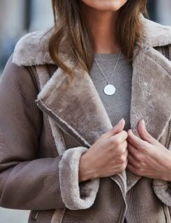 Faux Shearling Aviator Jacket -Marks and Spencer Shop Faux Shearling Aviator Jacket 4