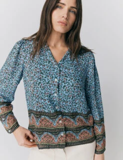 Ghost Floral Collared Button Through Blouse -Marks and Spencer Shop Floral Collared Button Through Blouse 3