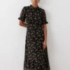 Floral Crew Neck Midi Tea Dress 2 Floral Crew Neck Midi Tea Dress -Marks and Spencer Shop Floral Crew Neck Midi Tea Dress