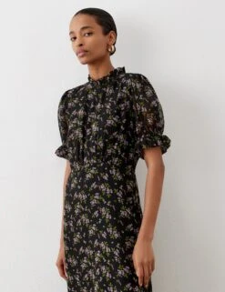Floral Crew Neck Midi Tea Dress -Marks and Spencer Shop Floral Crew Neck Midi Tea Dress 3