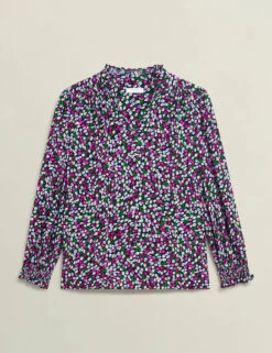 Marks and Spencer Shop -Marks and Spencer Shop Floral Notch Neck Frill Sleeve Blouse 1