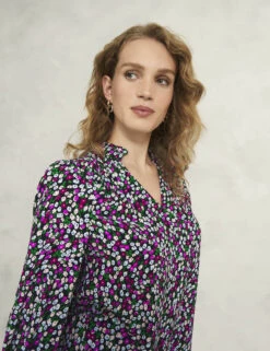 Floral Notch Neck Frill Sleeve Blouse -Marks and Spencer Shop Floral Notch Neck Frill Sleeve Blouse 2