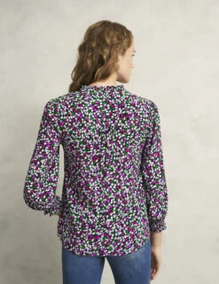 Floral Notch Neck Frill Sleeve Blouse -Marks and Spencer Shop Floral Notch Neck Frill Sleeve Blouse 3