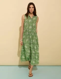 Floral Notch Neck Midi Skater Dress 13 Floral Notch Neck Midi Skater Dress -Marks and Spencer Shop Floral Notch Neck Midi Skater Dress 3