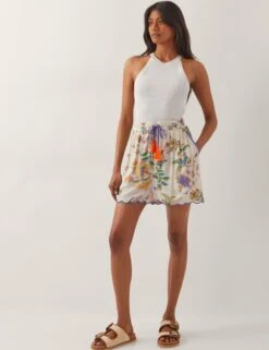 MONSOON Floral Scalloped Shorts -Marks and Spencer Shop Floral Scalloped Shorts 2