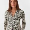 Whistles Floral V-Neck Button Through Blouse -Marks and Spencer Shop Floral V Neck Button Through Blouse