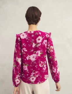 Floral V-Neck Frill Detail Blouse -Marks and Spencer Shop Floral V Neck Frill Detail Blouse 2