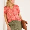 Floral V-Neck Shirred Detail Blouse 1 Floral V-Neck Shirred Detail Blouse -Marks and Spencer Shop Floral V Neck Shirred Detail Blouse