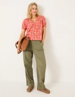 Floral V-Neck Shirred Detail Blouse -Marks and Spencer Shop Floral V Neck Shirred Detail Blouse 2
