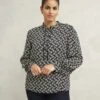 Geometric Button Detail Blouson Sleeve Blouse 1 Geometric Button Detail Blouson Sleeve Blouse -Marks and Spencer Shop Geometric Button Detail Blouson Sleeve Blouse