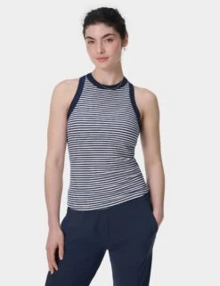 Sweaty Betty Harper Modal Rich Striped Racer Back T-Shirt