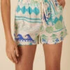 High Waisted Printed Shorts With Linen -Marks and Spencer Shop High Waisted Printed Shorts With Linen