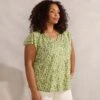 Jersey Ditsy Floral V-Neck Top -Marks and Spencer Shop Jersey Ditsy Floral V Neck Top