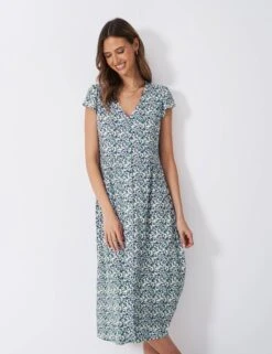 Jersey Floral V-Neck Midaxi Tea Dress -Marks and Spencer Shop Jersey Floral V Neck Midaxi Tea Dress 2