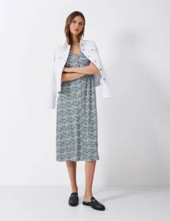 Jersey Floral V-Neck Midaxi Tea Dress