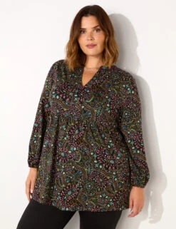 Jersey Paisley V-Neck Tunic