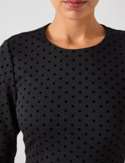 Jersey Polka Dot Flock Midi Skater Dress -Marks and Spencer Shop Jersey Polka Dot Flock Midi Skater Dress 2