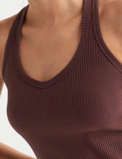 Leera Cotton Rich Rib Scoop Neck Vest Top -Marks and Spencer Shop Leera Cotton Rich Rib Scoop Neck Vest Top 5