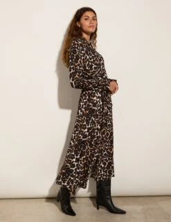Leopard Print Midi Shirt Dress -Marks and Spencer Shop Leopard Print Midi Shirt Dress 4
