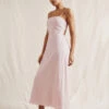 Linen Blend Midi Slip Dress