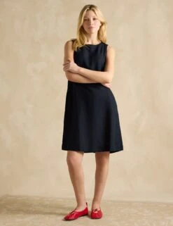 Joules Linen Blend Round Neck Shift Dress