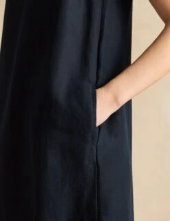 Joules Linen Blend Round Neck Shift Dress -Marks and Spencer Shop Linen Blend Round Neck Shift Dress 4