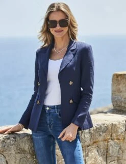 Linen Rich Fitted Blazer -Marks and Spencer Shop Linen Rich Fitted Blazer 2