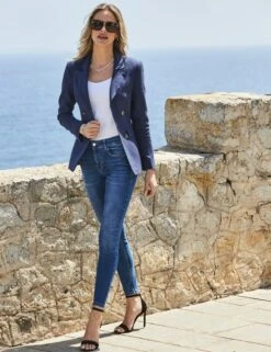 Linen Rich Fitted Blazer -Marks and Spencer Shop Linen Rich Fitted Blazer 3