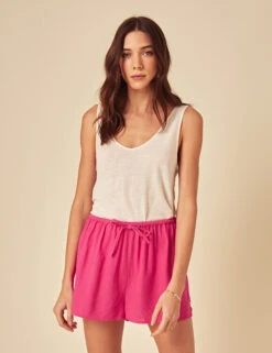 Linen Rich Mid Rise Shannon Shorts