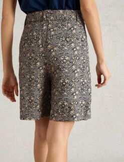 WHITE STUFF Linen Rich Printed Belted Pleat Front Shorts 17 WHITE STUFF Linen Rich Printed Belted Pleat Front Shorts -Marks and Spencer Shop Linen Rich Printed Belted Pleat Front Shorts 3