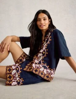 WHITE STUFF Linen Rich Printed Button Through Shirt -Marks and Spencer Shop Linen Rich Printed Button Through Shirt 4