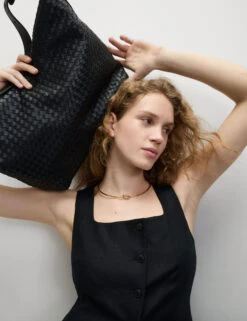 Linen Rich Tailored Twill Square Neck Waistcoat