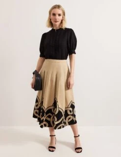 Linen Rich Textured Crew Neck Blouse -Marks and Spencer Shop Linen Rich Textured Crew Neck Blouse 2