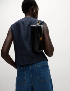 Linen Rich Tie Front Waistcoat -Marks and Spencer Shop Linen Rich Tie Front Waistcoat 3