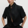 Linen Twill Rich Cropped Short Sleeve Jacket