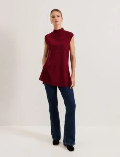 Lori Ribbed Funnel Neck Ribbed Tunic -Marks and Spencer Shop Lori Ribbed Funnel Neck Ribbed Tunic 8