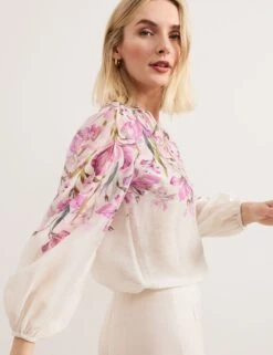 Lyocell Rich Floral Blouse -Marks and Spencer Shop Lyocell Rich Floral Blouse 3
