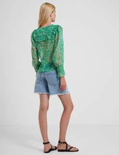 French Connection Floral V-Neck Relaxed Ruffle Blouse -Marks and Spencer Shop MS 01 T83 8701T J0 X EC 2