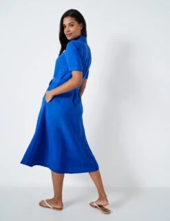 Linen Blend Belted Midi Shirt Dress -Marks and Spencer Shop MS 10 T19 8005 CN X EC 1