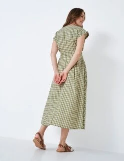 Pure Cotton Gingham V-Neck Midi Wrap Dress -Marks and Spencer Shop MS 10 T19 8006 J4 X EC 2