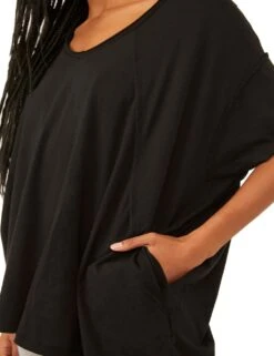 City Vibes Cotton Blend V-Neck T-Shirt -Marks and Spencer Shop MS 10 T24 8075S Y0 X EC 2