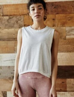 Love Cotton Rich Crew Neck Crop Vest Top -Marks and Spencer Shop MS 10 T24 8128S Z0 X EC 4