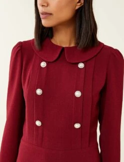 Button Detail Midi Waisted Dress -Marks and Spencer Shop MS 10 T83 1350W C0 X EC 3