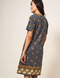 WHITE STUFF Pure Cotton Printed Notch Neck Shift Dress -Marks and Spencer Shop MS 10 T83 1699W T4 X EC 1