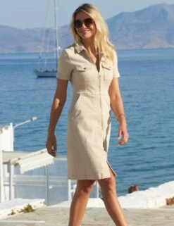 Zip Up Knee Length Waisted Dress -Marks and Spencer Shop MS 10 T83 3211S NZ X EC 3