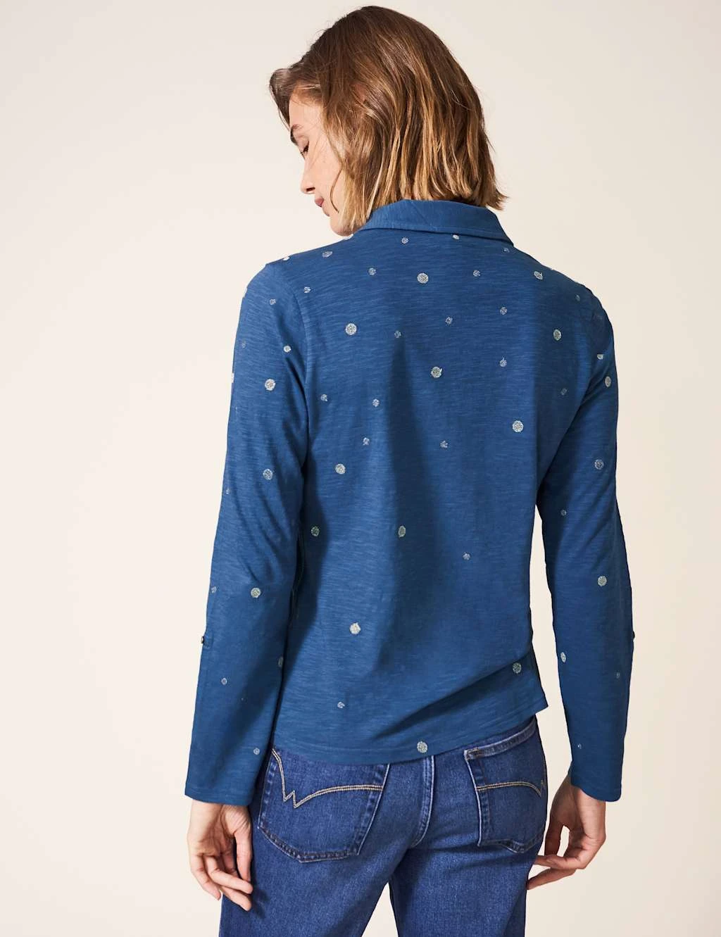 WHITE STUFF Pure Cotton Embroidered Collared Shirt 5 WHITE STUFF Pure Cotton Embroidered Collared Shirt - Image 3