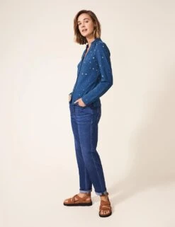 WHITE STUFF Pure Cotton Embroidered Collared Shirt 11 WHITE STUFF Pure Cotton Embroidered Collared Shirt -Marks and Spencer Shop MS 10 T83 3570W E0 X EC 3