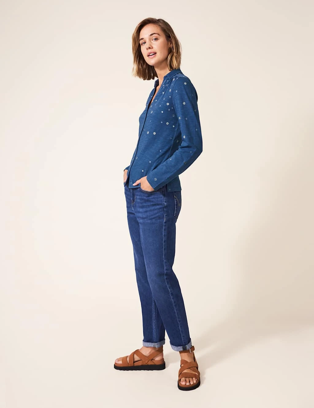 WHITE STUFF Pure Cotton Embroidered Collared Shirt 7 WHITE STUFF Pure Cotton Embroidered Collared Shirt - Image 5