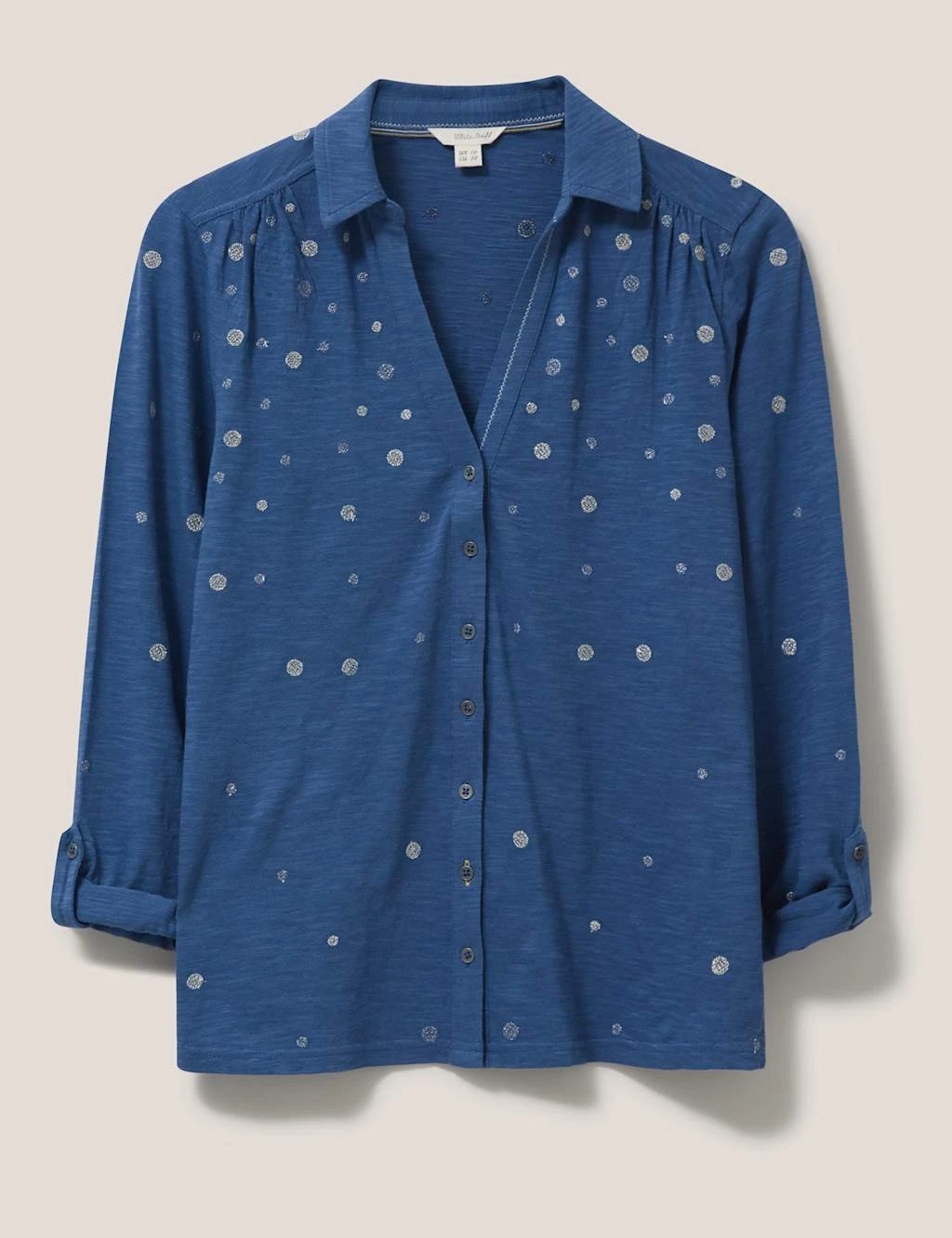 WHITE STUFF Pure Cotton Embroidered Collared Shirt 4 WHITE STUFF Pure Cotton Embroidered Collared Shirt - Image 2